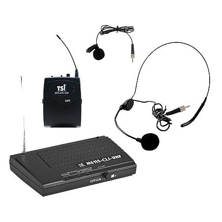 Microfone TSI MS-115 CLI UHF + Headset + Lapela