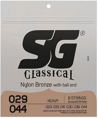 Encordoamento Violão Nylon SG 029 Classical Bronze Tensão Alta