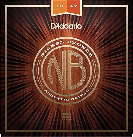 Encordoamento Violão D'Addario NB1047 Nickel Bronze Extra Leve 10-47