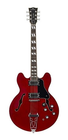 Guitarra Michael Semiacústica HB AZZ Action GM-1159N Wine Red Semi