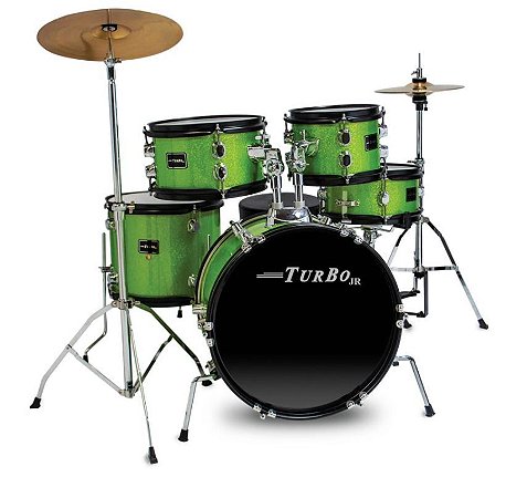 Bateria Infantil Turbo Junior 4322 Verde Sparkle