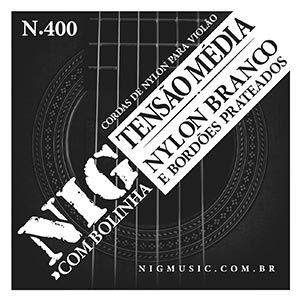 Encordoamento Violão NIG N-400 Nylon Branco Tensão Média