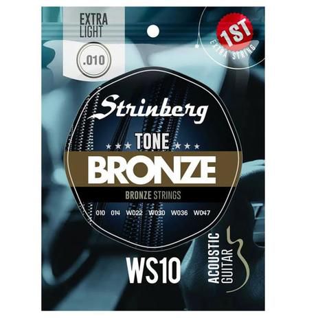 Encordoamento Violão Aço Strinberg WS10 Bronze 010 Extra Leve