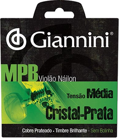 Encordoamento Violão Giannini Nylon MPB Cristal-Prata GESWS Tensão Média