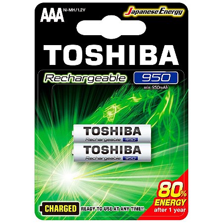 Pilha Palito Toshiba AAA 950MAH 1.2V Recarregável