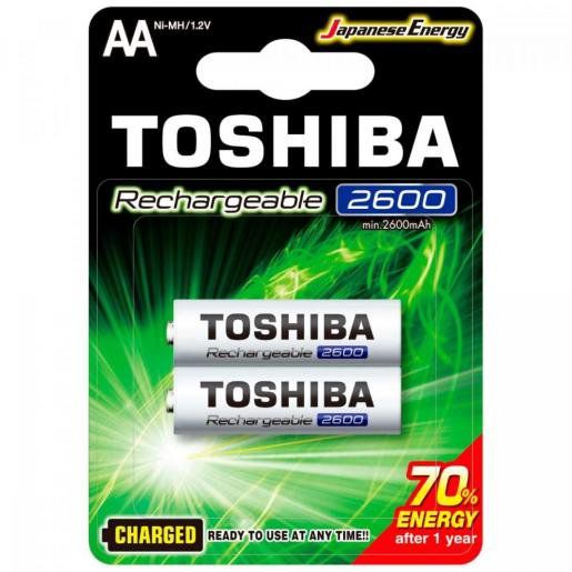 Pilha Toshiba AA 2600MAH 1.2V Recarregável