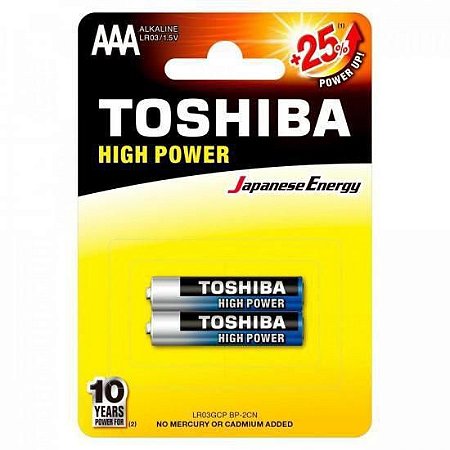 Pilha Palito Toshiba AAA 1.5V Alcalina Com 2 Unidades