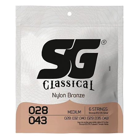 Encordoamento Violão Nylon SG 028 Tensão Média