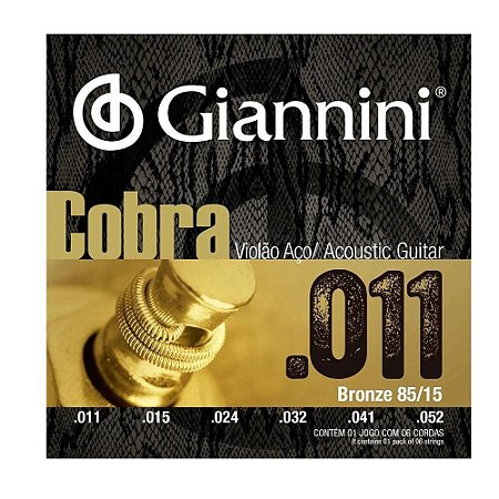 Encordoamento Violão Aço Giannini Cobra 011 Bronze