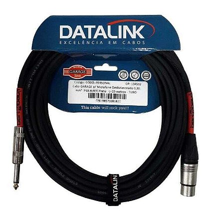 Cabo P/ Microfone Datalink Desbalanceado GD005 XLR/P10 10m