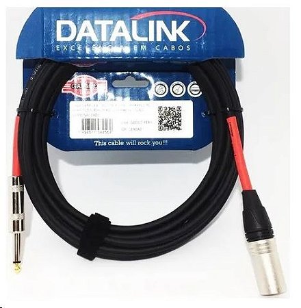 Cabo Datalink Garage P/ Microfone Desbalanceado 0,30mm²  P10-XLR(m) 5m