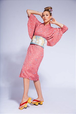 Kimono Rose Importado Japão