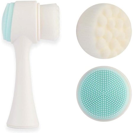 Escova De Limpeza Facial 2 Em 1 Esponja Silicone Dupla Face