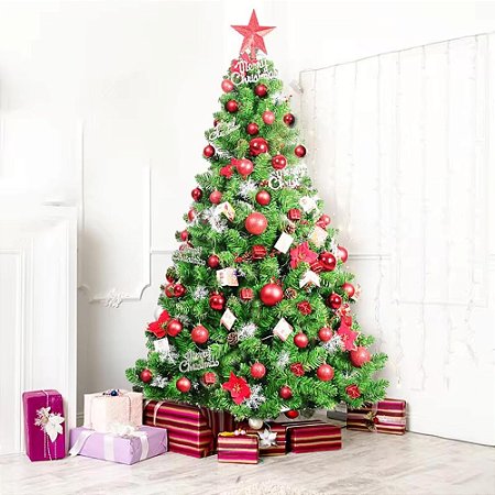 Kit Árvore de Natal Dobrável com Pisca Pisca 20 Metros Com 100 LEDs Design Caracol Compacta e Leve Decorativa