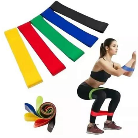 Kit Elástico Extensor Para Exercícios Faixa De Borracha Academia 5 Faixa Elastica Treino Em Casa Ginastica Pilates E Fis