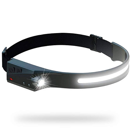 Lanterna de cabeça de LED recarregável por USB, lanterna de cabeça de corrida, lanterna com sensor de movimento, lantern