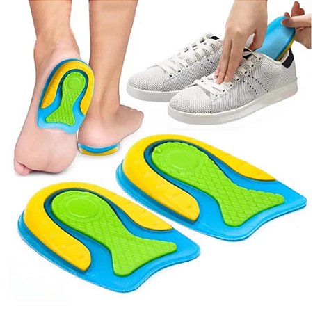 Palmilha Ortopédica Para Calcanhar em Silicone Gel Hidratante Massageadoras Protetoras Para Esporão Par Meia Calcanheira