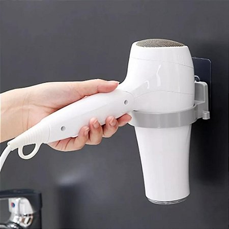 Suporte para Secador de Cabelo Chapinha e Armazenamento de Demais Itens Organizador de Ambiente Fixação Adesiva Para Par