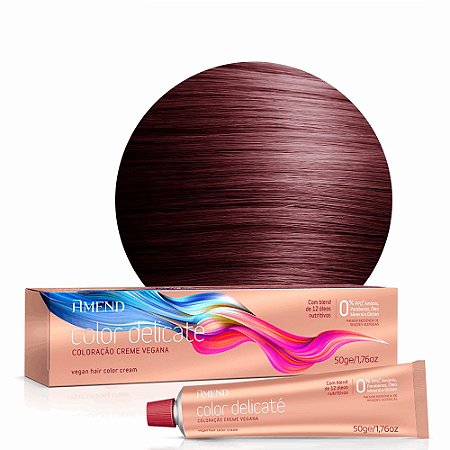 Coloração Amend Vegana Color Delicaté 6.66 Louro Escuro Vermelho Intenso