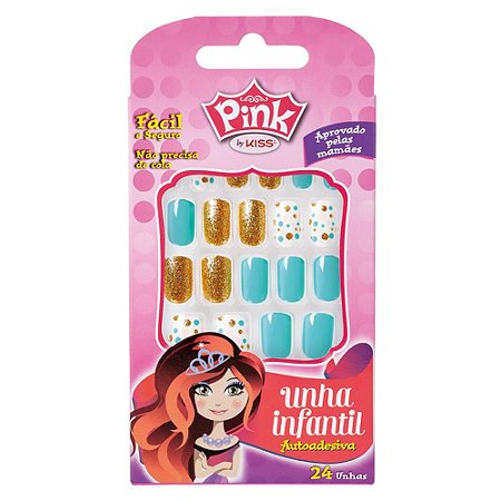 Unhas Kiss Pink Infantil Sweetness Pink 5 PBG03BR