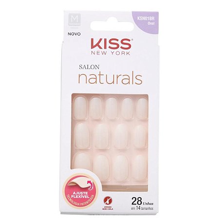 Unhas Kiss Salon Natural Medio Oval KSN01BR