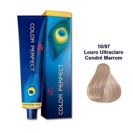 Coloração Wella Color Perfect 10/97 Louro Ultraclaro Cendre Marrom