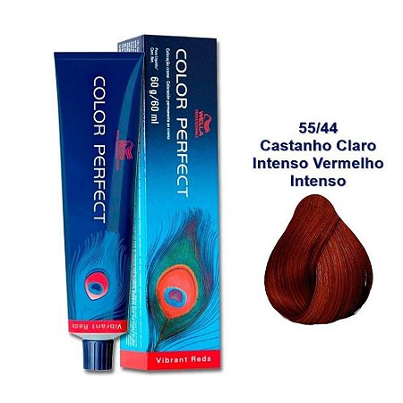 Coloração Wella Color Perfect Vibrant Reds 55/44 Castanho Claro Intenso Vermelho Intenso