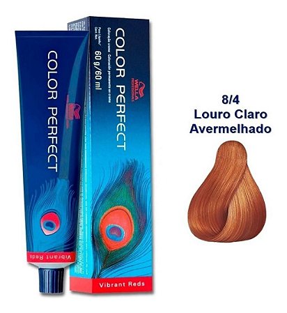 Coloração Wella Color Perfect 8/4 Louro Claro Avermelhado