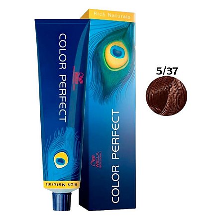 Coloração Wella Color Perfect 5/37 Castanho Claro Marrom