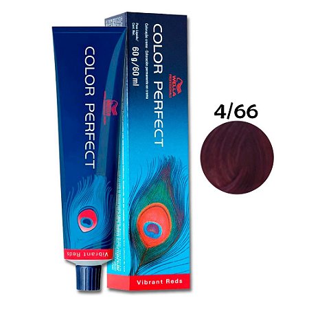 Coloração Wella Color Perfect 4/66 Castanho Médio Violeta Intenso