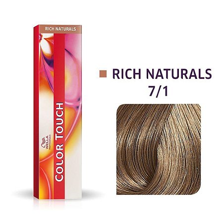 Tonalizante Wella Color Touch 7/1 60gr Louro Médio Acinzentado