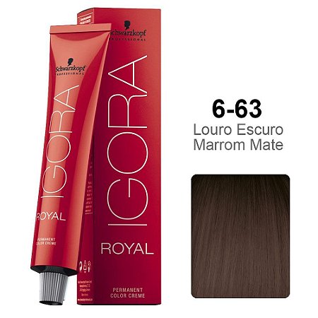 Coloração Schwarzkopf Igora 6-63 Louro Escuro Marrom Mate