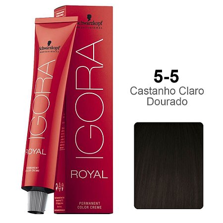 Coloração Schwarzkopf Igora 5-5 Castanho Claro Dourado