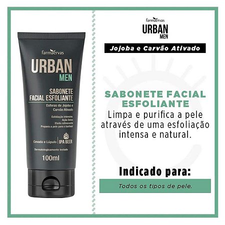 Sabonete Facial Esfoliante Urban Men 100Ml