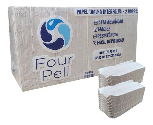 5 Pct Papel Interfolha Para Banheiro Cozinha Branco 5000 Fls