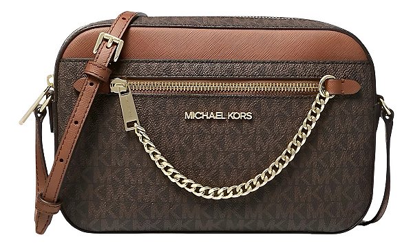 BOLSA MICHAEL KORS CROSSBODY MARROM MONOGRAMA