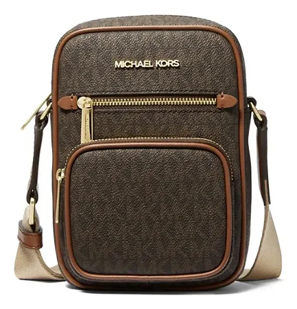BOLSA FEMININA MICHAEL KORS TIRACOLO MARROM MONOGRAMA