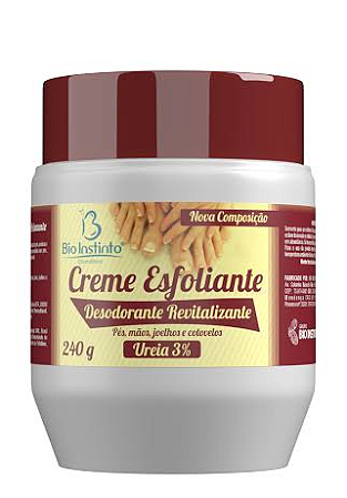 Creme Esfoliante Pés Mãos Joelhos e cotovelos 240g Bio Instinto