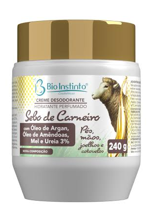 Creme Sebo De Carneiro Óleo De Argan 240g Bio Instinto