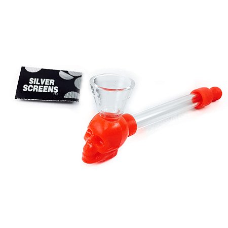 Pipe de Vidro com Silicone Vermelho