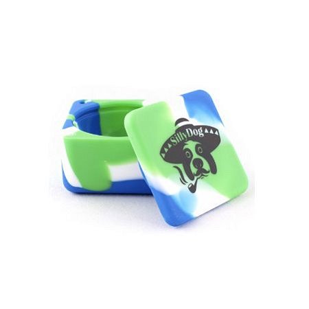 Pote de Silicone Médio 37ml Cubo Verde e Azul Silly Dog