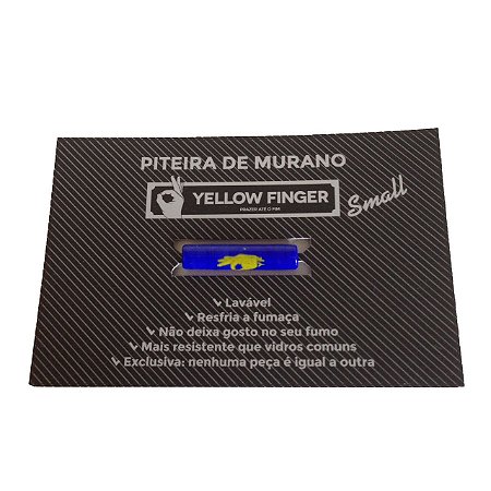 Piteira de Murano Small Azul Escuro Yellow Finger