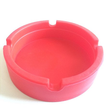 Cinzeiro de Silicone Redondo Vermelho