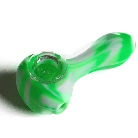 Pipe de Silicone Coral Verde e Branco