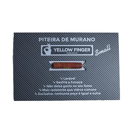 Piteira de Murano Small Laranja e Vermelho Yellow Finger