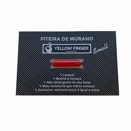 Piteira de Murano Small Vermelha Yellow Finger