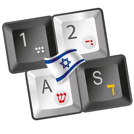 Adesivos Redondos Transparentes Para Teclado Hebraico
