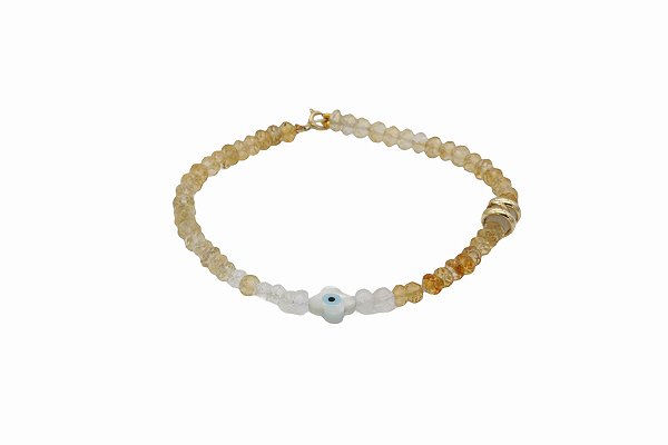 Pulseira Proteção Pedras Brasileiras em ouro amarelo 18k