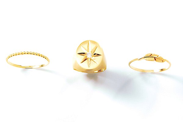 Anel Star Mingo com Diamantes 3 pontos em ouro 18k