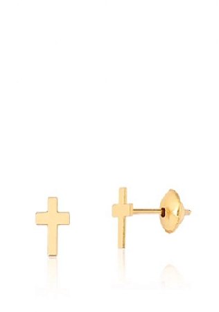 Brinco Cruz PP em ouro 18k